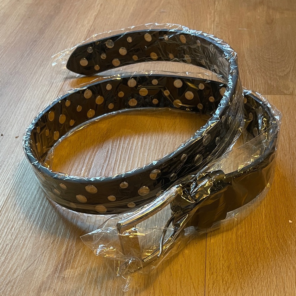 Silver studded black belt
